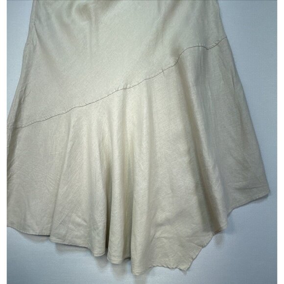 Westport 1962 Womens Maxi Skirt 18 Tan Beige Linen Blend Coastal Minimalist - Picture 11 of 12